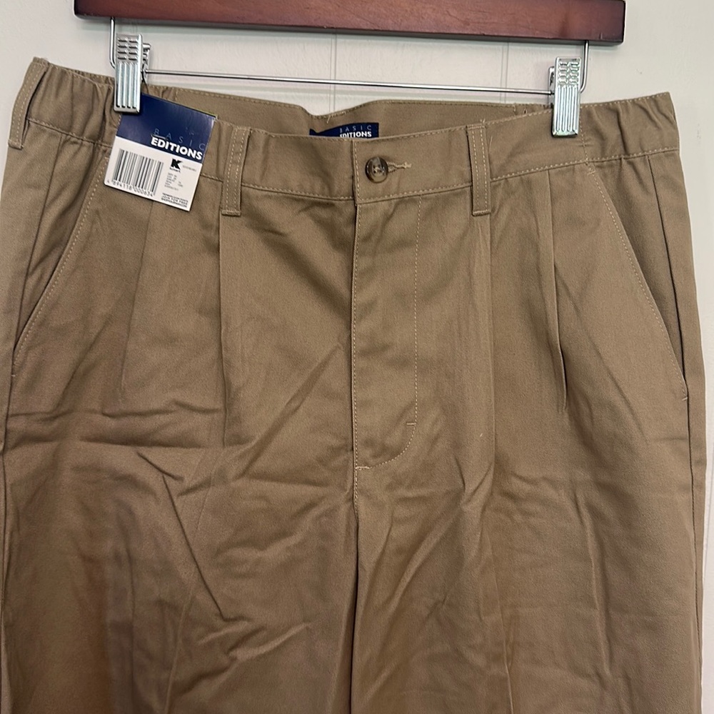 Men’s dress Kahkis , double pleat, side elastic waist